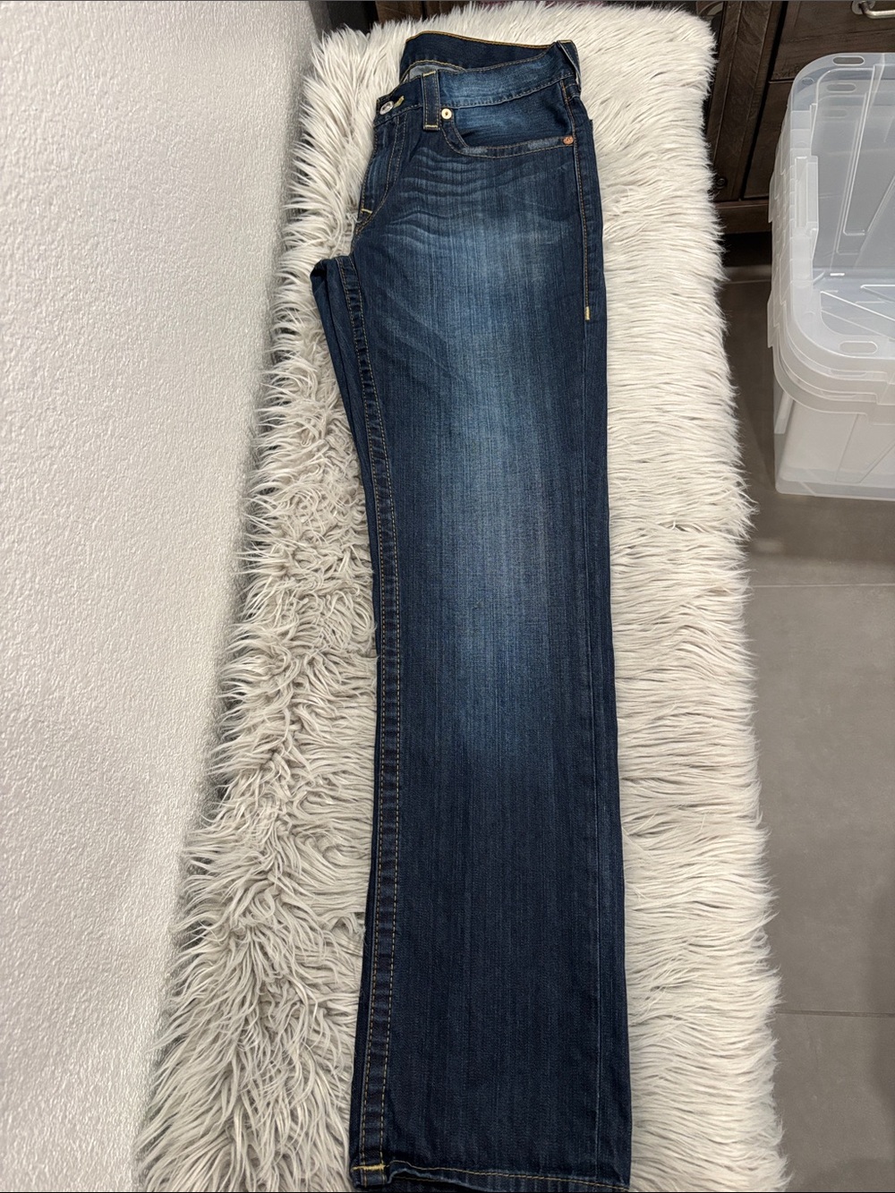 True Religion Classic Dark Straight Jeans - Blue